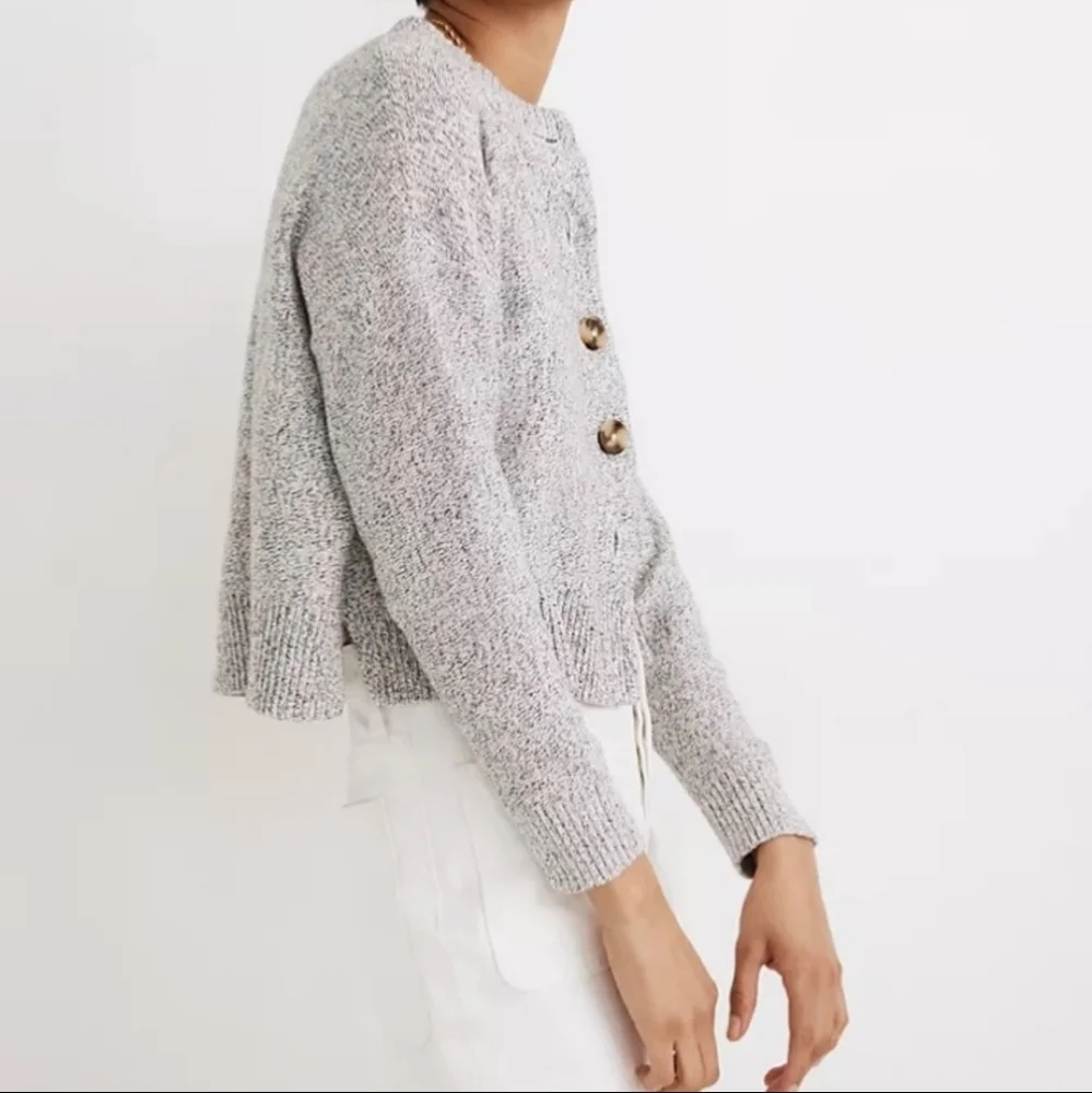 Madewell Broadway Cardigan Button Front Long Sleeve Gray Sweater NWT - Picture 3 of 7